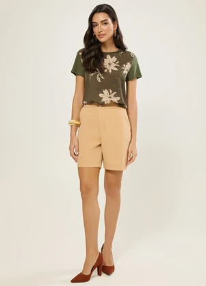 Naguchi - Blusa com Estampa Flowers Verde Cacto - NAGUCHI