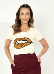 Blusa com Estampa Frontal Off White