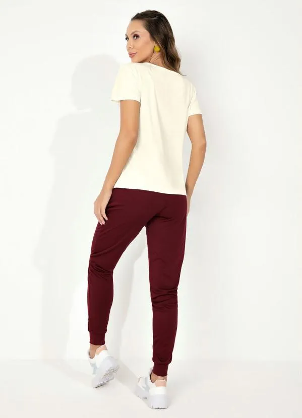 Moda Pop - Blusa com Estampa Frontal Off White 4