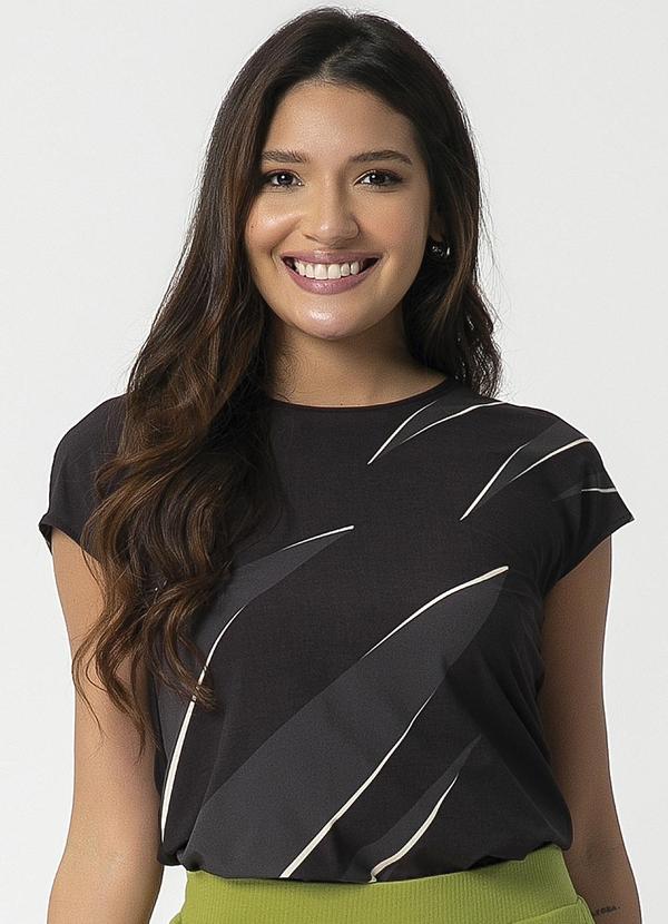 Habana - Blusa com Estampa Sublimática Preto