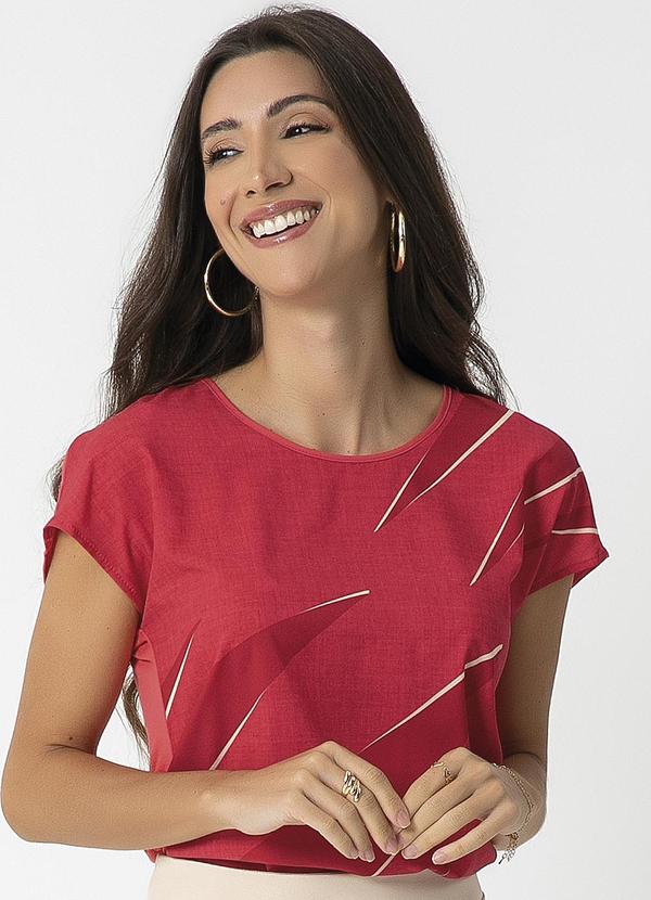 Habana - Blusa com Estampa Sublimática Vermelho