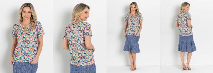 Blusa com Gota Geom�trica Color