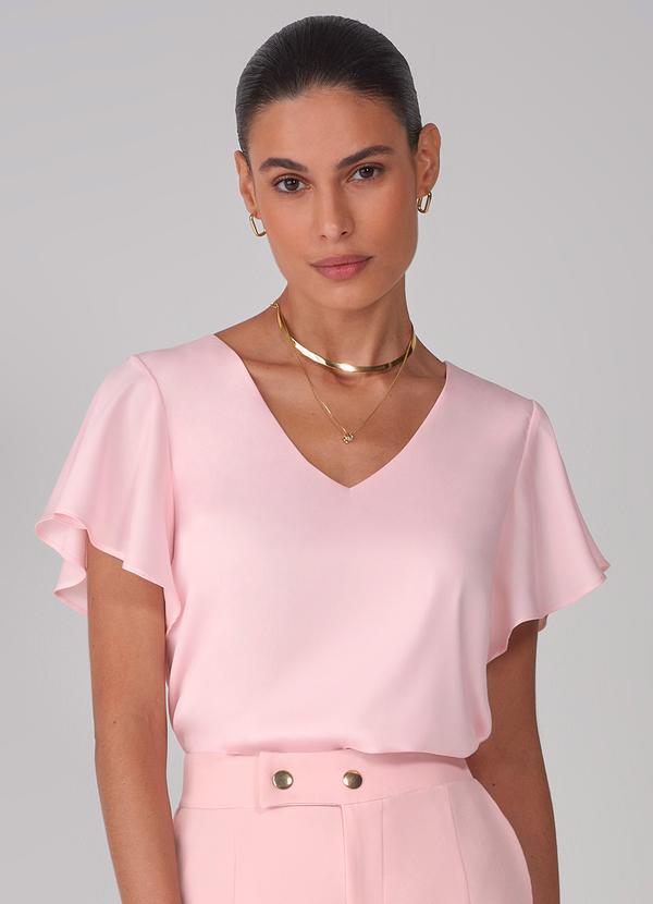 Principessa - Blusa com Manga Godê Francesca Rosa