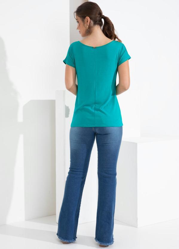 Quintess - Blusa com Mangas Curtas Azul 4