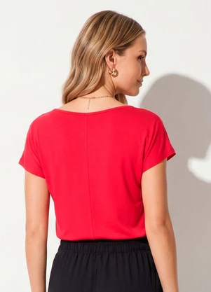 Quintess - Blusa com Mangas Curtas Bordô - QUINTESS