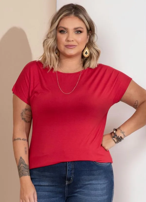 Quintess - Blusa com Mangas Curtas Bordô 5