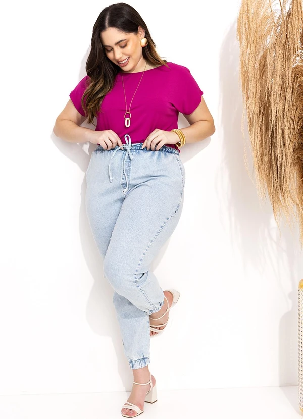 Quintess - Blusa com Mangas Curtas Fucsia 11