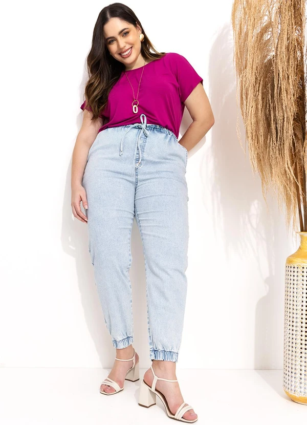 Quintess - Blusa com Mangas Curtas Fucsia 13