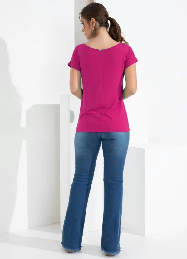 Quintess - Blusa com Mangas Curtas Fucsia 4