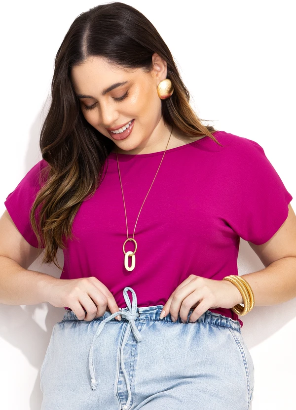 Quintess - Blusa com Mangas Curtas Fucsia 5