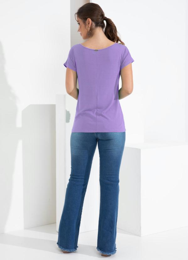 Quintess - Blusa com Mangas Curtas Lilás 4