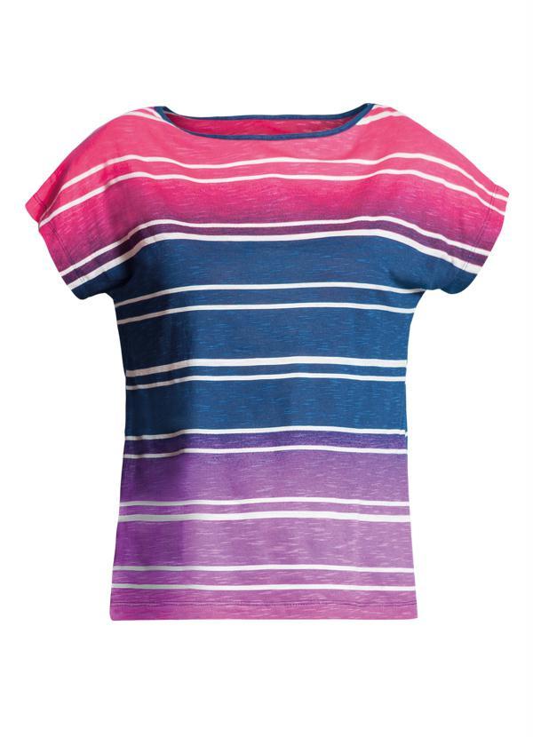 Quintess - Blusa com Mangas Curtas Listrada Rosa 6