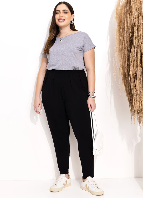 Quintess - Blusa com Mangas Curtas Mescla 12