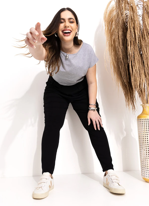 Quintess - Blusa com Mangas Curtas Mescla 13