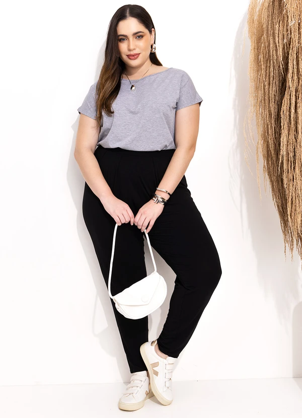 Quintess - Blusa com Mangas Curtas Mescla 14