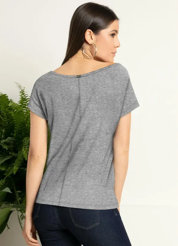 Quintess - Blusa com Mangas Curtas Mescla 2