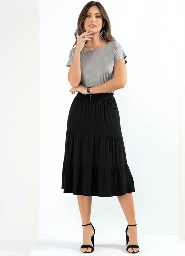 Quintess - Blusa com Mangas Curtas Mescla 7