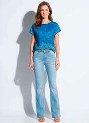 Blusa com Mangas Curtas Oceano Azul