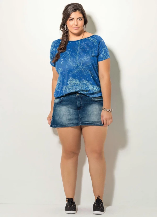 Quintess - Blusa com Mangas Curtas Oceano Azul 2