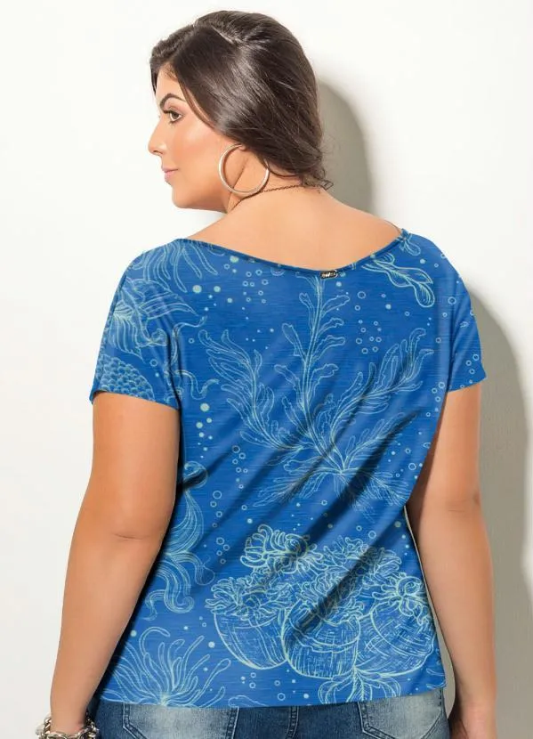 Quintess - Blusa com Mangas Curtas Oceano Azul 5