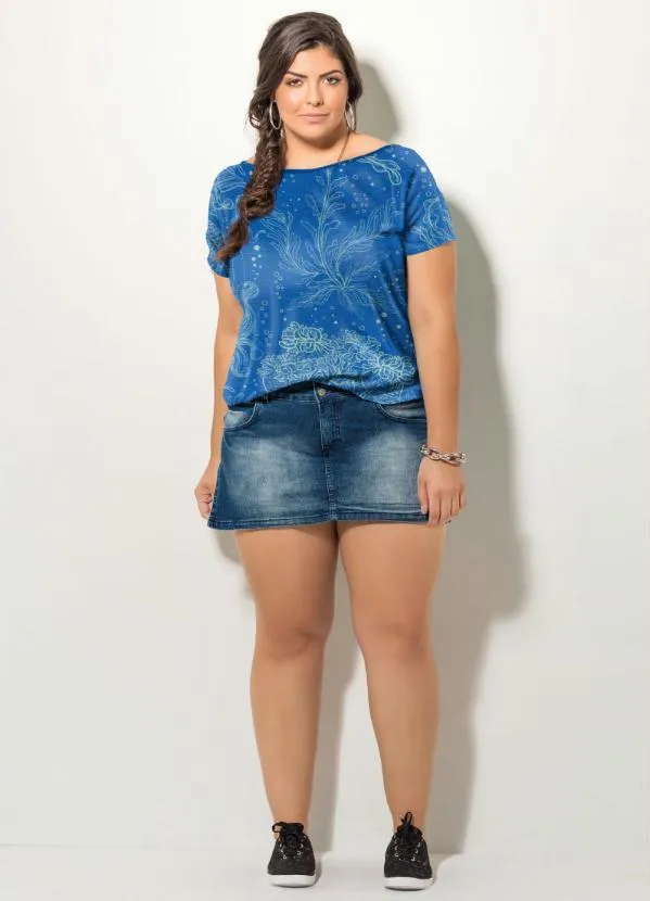 Quintess - Blusa com Mangas Curtas Oceano Azul 6