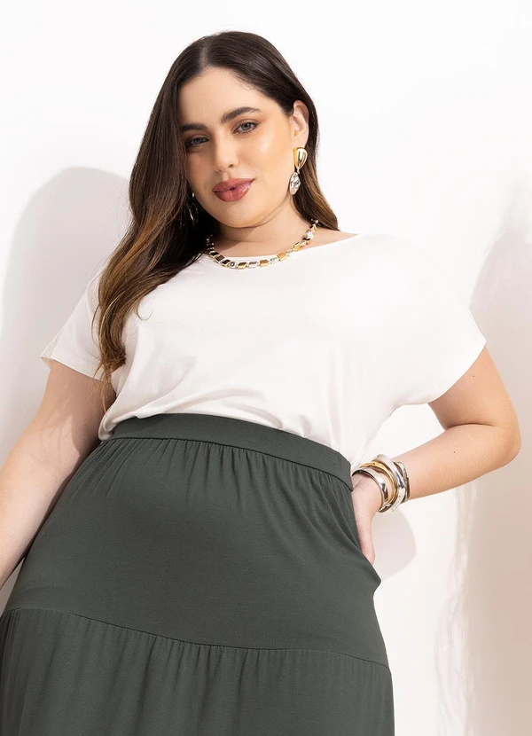 Quintess - Blusa com Mangas Curtas Off White 7