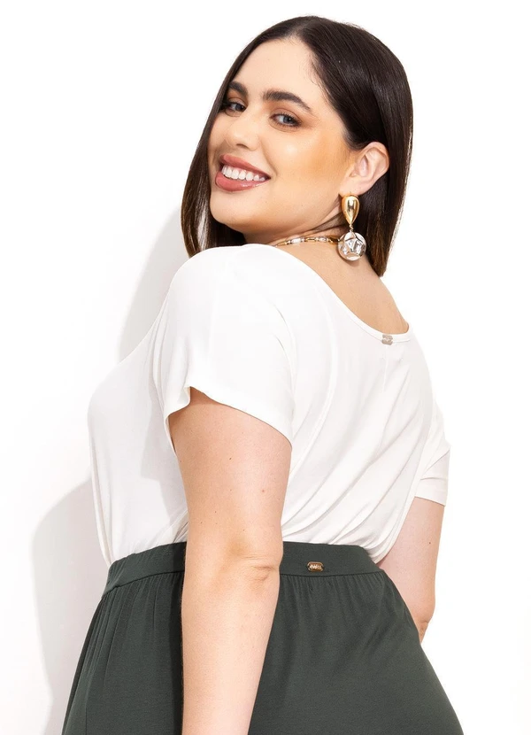 Quintess - Blusa com Mangas Curtas Off White 6