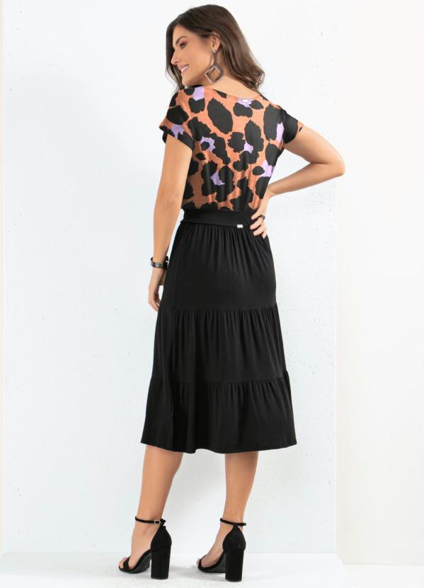 Quintess - Blusa com Mangas Curtas Onça Color 4