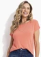 Quintess - Blusa com Mangas Curtas Mescla - variação: Salmão