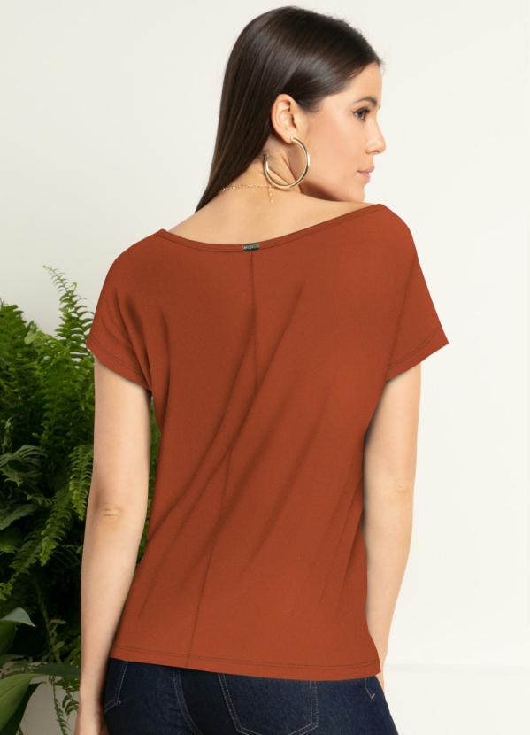 Quintess - Blusa com Mangas Curtas Terracota 2