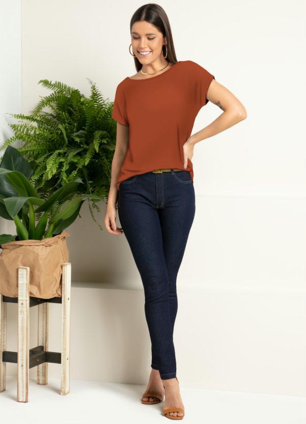 Quintess - Blusa com Mangas Curtas Terracota 3