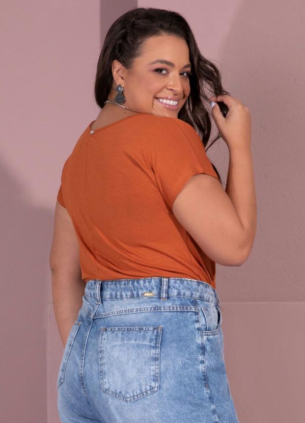 Quintess - Blusa com Mangas Curtas Terracota 6