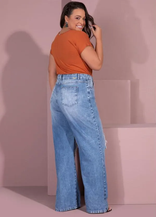 Quintess - Blusa com Mangas Curtas Terracota