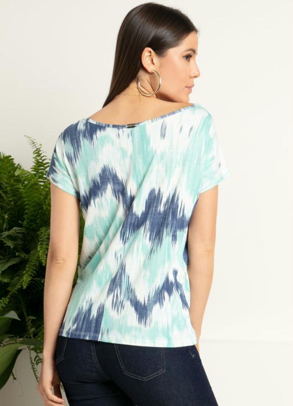 Quintess - Blusa com Mangas Curtas Tie Dye Azul 2
