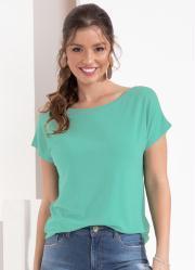 Blusa com Mangas Curtas Verde gua