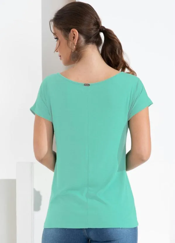 Quintess - Blusa com Mangas Curtas Verde Água 2
