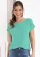 Quintess - Blusa com Mangas Curtas Mescla - variação: Verde Água