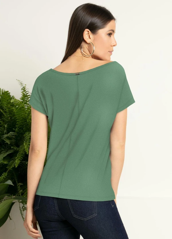 Quintess - Blusa com Mangas Curtas Verde Militar 6