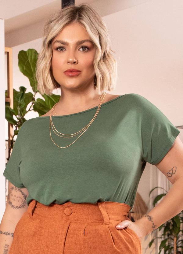 Quintess - Blusa com Mangas Curtas Verde Militar 9