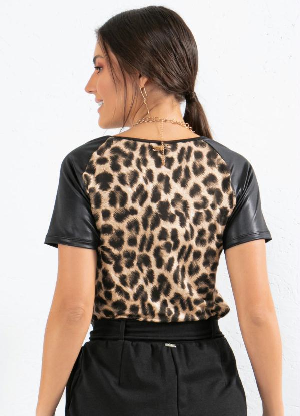 Quintess - Blusa com Mangas Raglan Onça 2