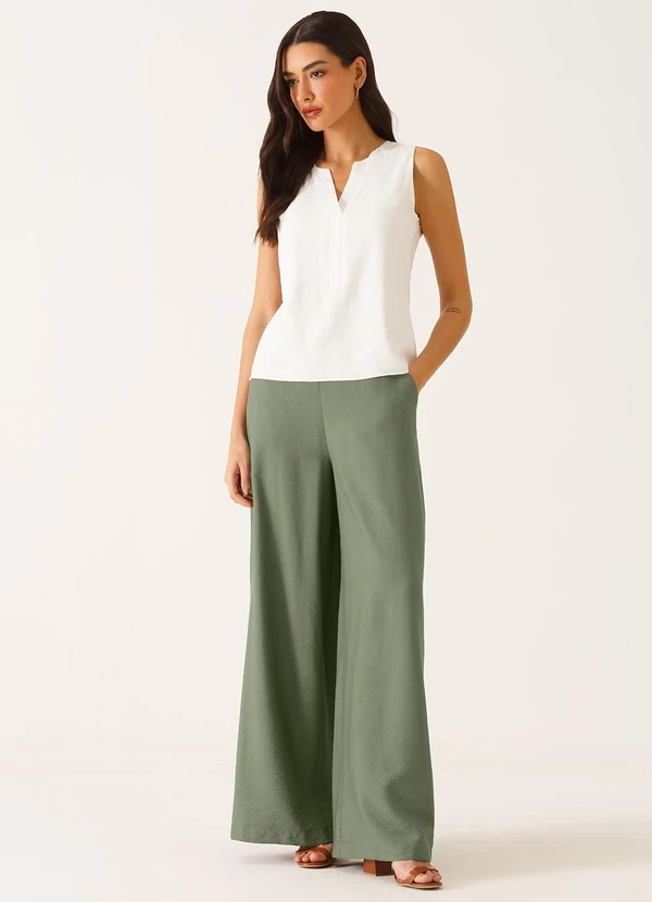 Principessa - Blusa com Peitilho Decote V em Viscose Off White Josiela 3