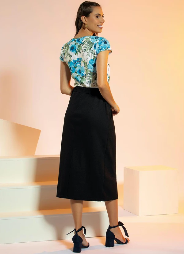 Rosalie - Blusa com Recorte Floral Azul 4