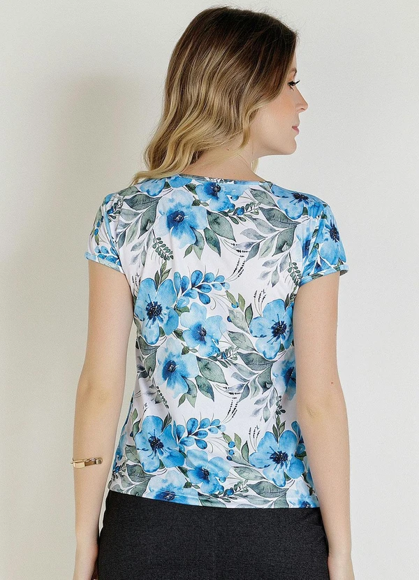 Rosalie - Blusa com Recorte Floral Azul 6
