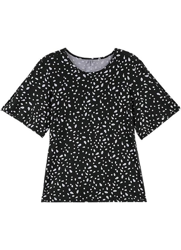 Rezzato - Blusa com Recorte na Manga Adulto Feminino Preto