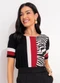 Quintess - Blusa Pink em Malha de Viscose - variação: Preto Zebra