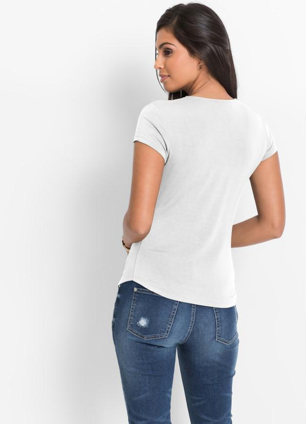 Outlet - Blusa com Renda Branca 2