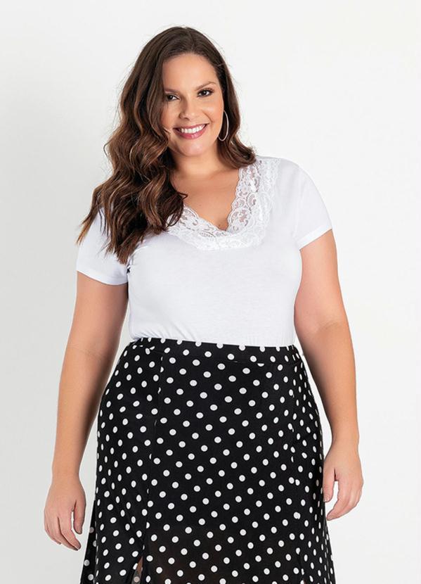 Outlet - Blusa com Renda Branca 8