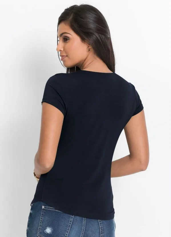 bonprix - Blusa com Renda Marinho 2