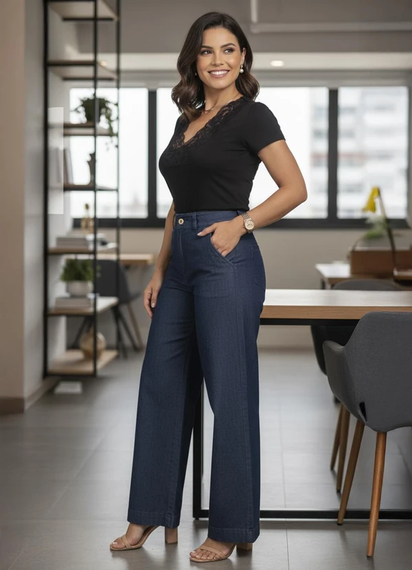 Quintess - Blusa com Renda Preta 2