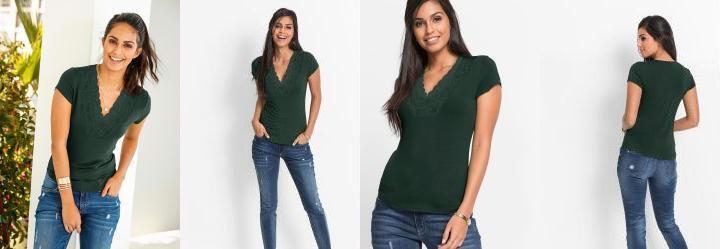 Blusa com Renda Verde